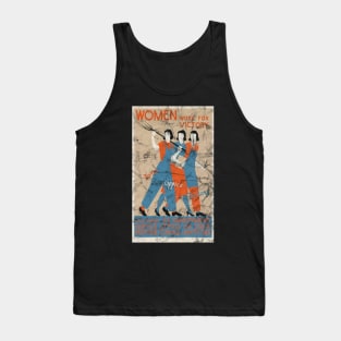 Distressed - Women Work For Victory WWII Poster Tank Top